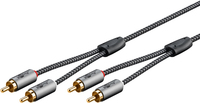 Goobay 65294 2 x RCA männlich 3 m Schwarz Silber