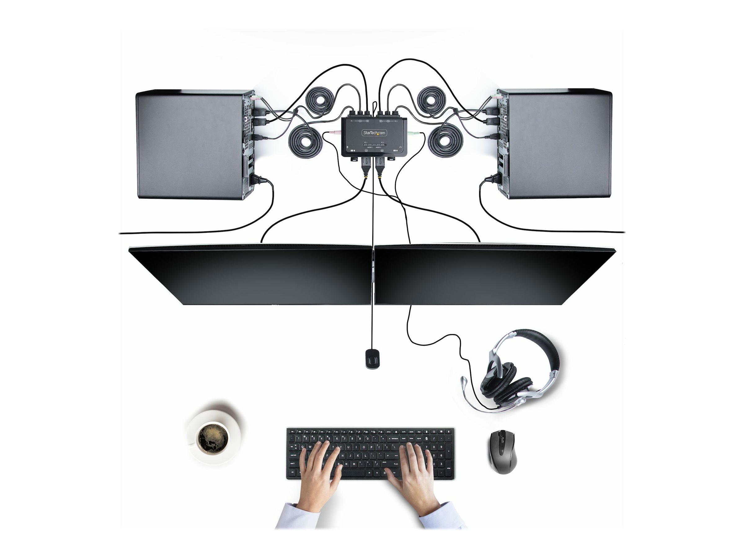 StarTech.com 2-Port Dual-Monitor DisplayPort KVM Switch 4K 60Hz