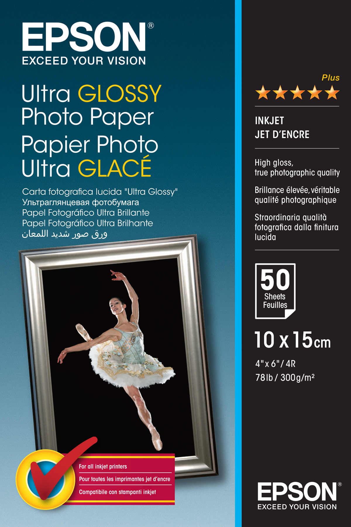 EPSON Fotopapier S041943 10,0 x 15,0 cm hochglaenzend 300 gqm 50 Blatt