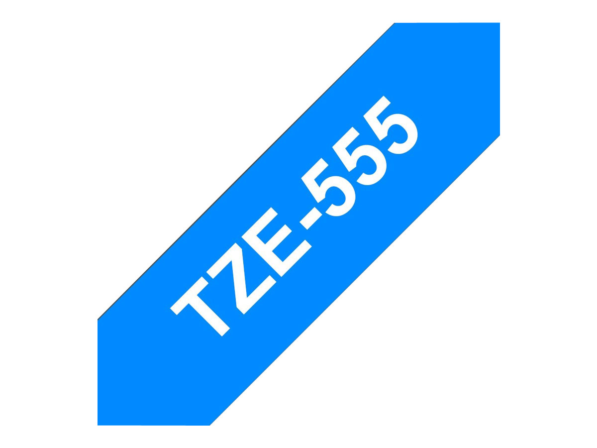 Brother TZe-555 24mm Weiß auf Blau