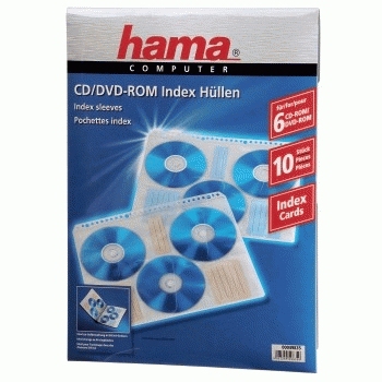 Hama CD-ROM Index Sleeves 6 Transparent White