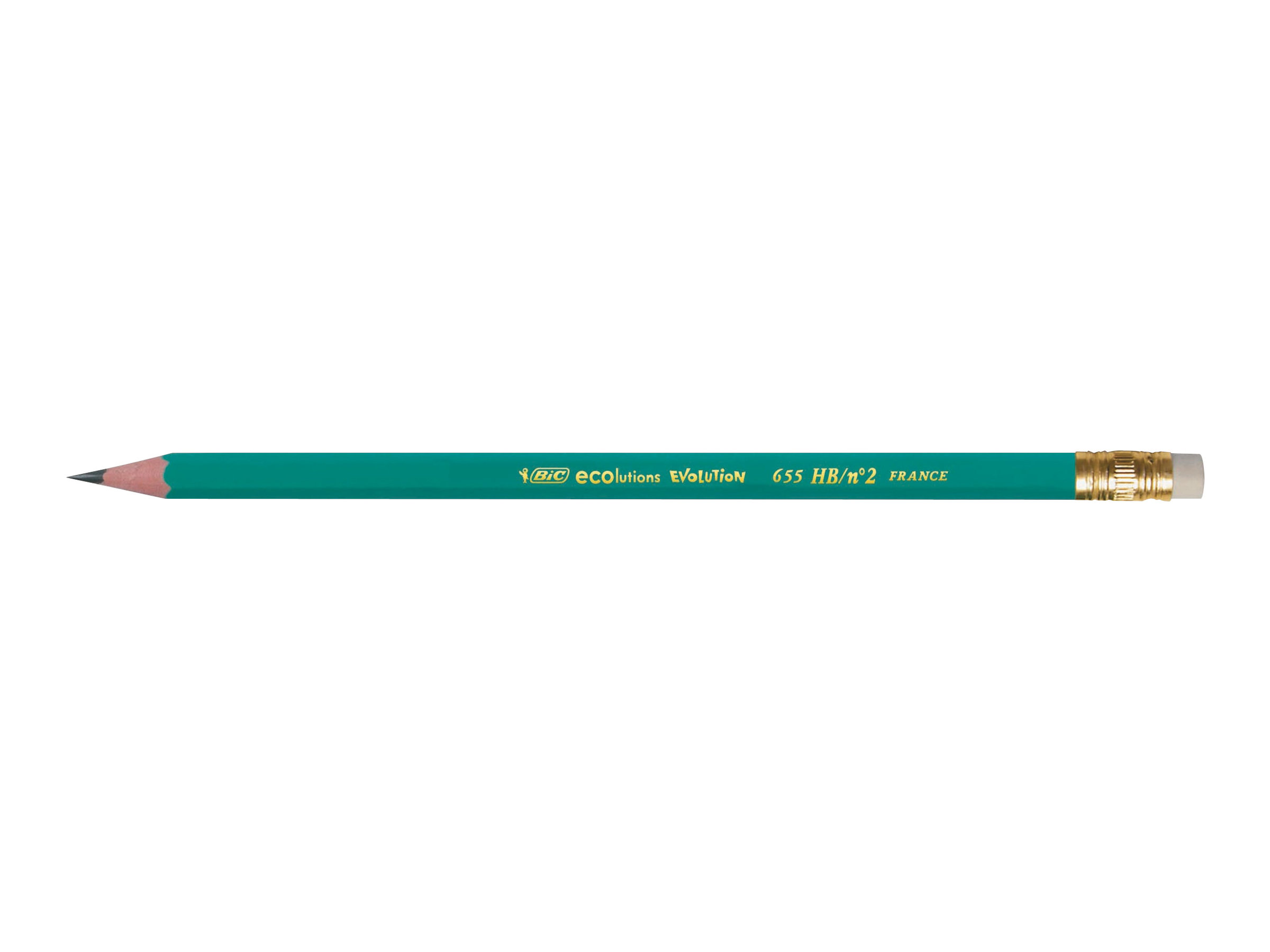 BIC EVOLUTION 655 Bleistift HB grün mit Radierer