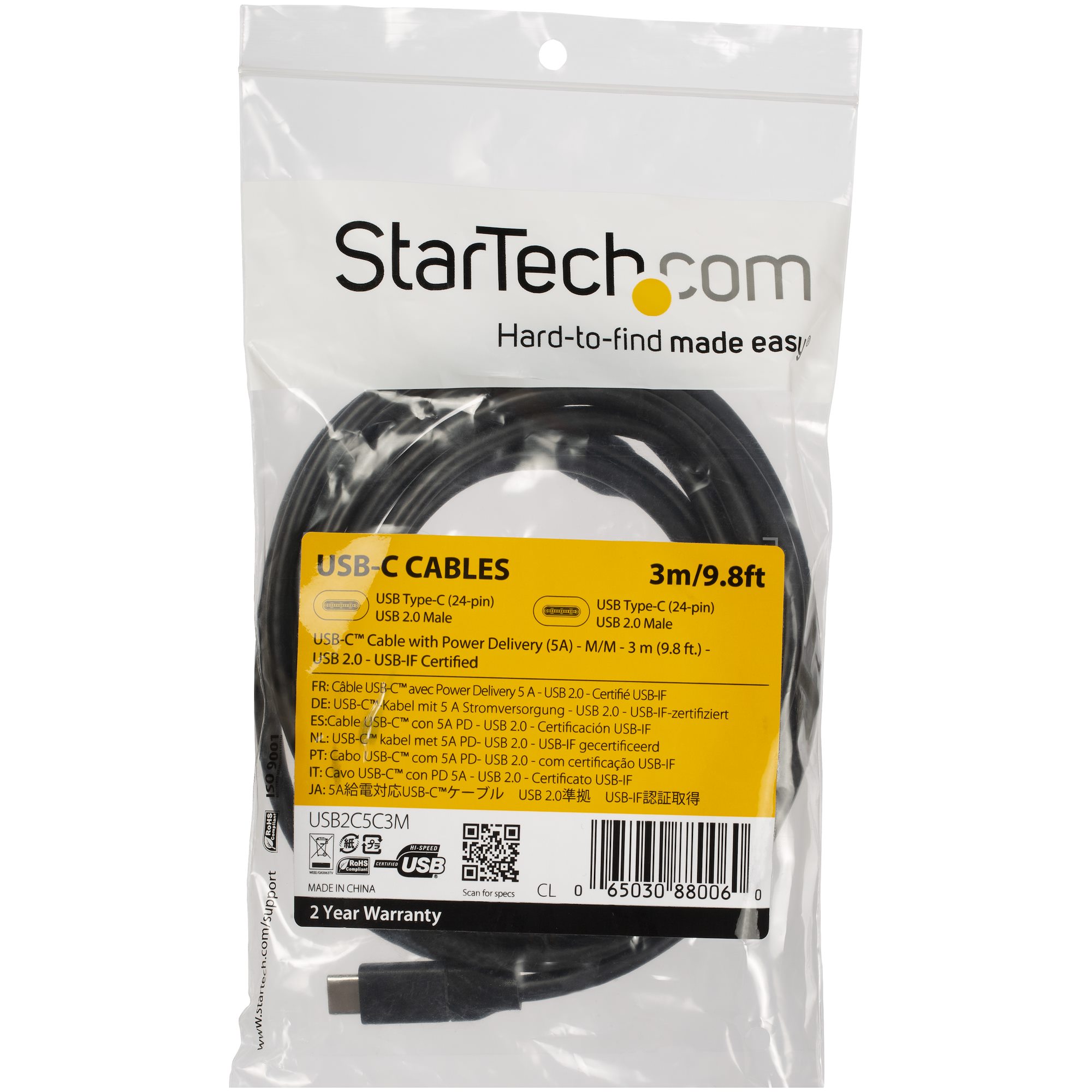 StarTech.com USB-C auf USB-C Kabel 5A Power Delivery 3m