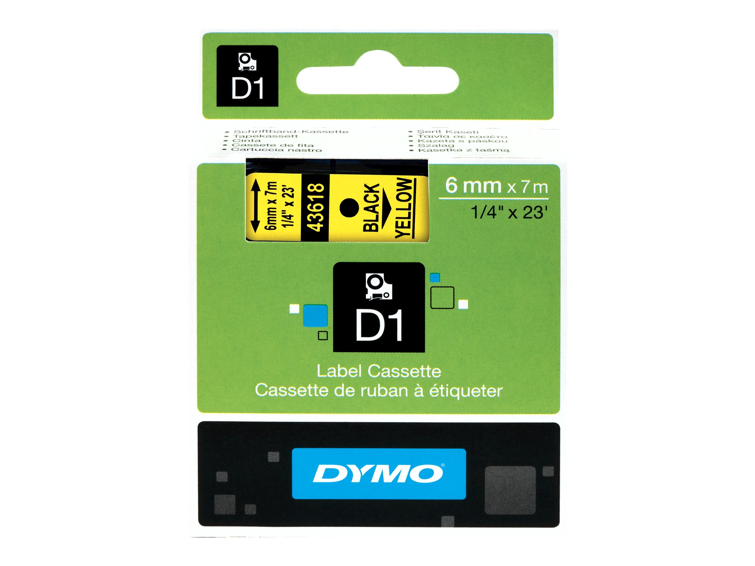 Dymo D1 6mm Schwarz auf Gelb