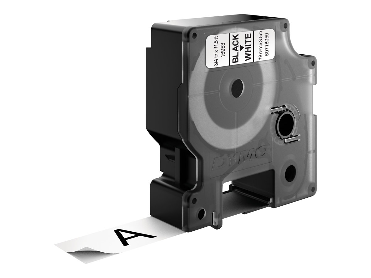 Dymo D1 Schriftband Schwarz auf Weiß 19mm