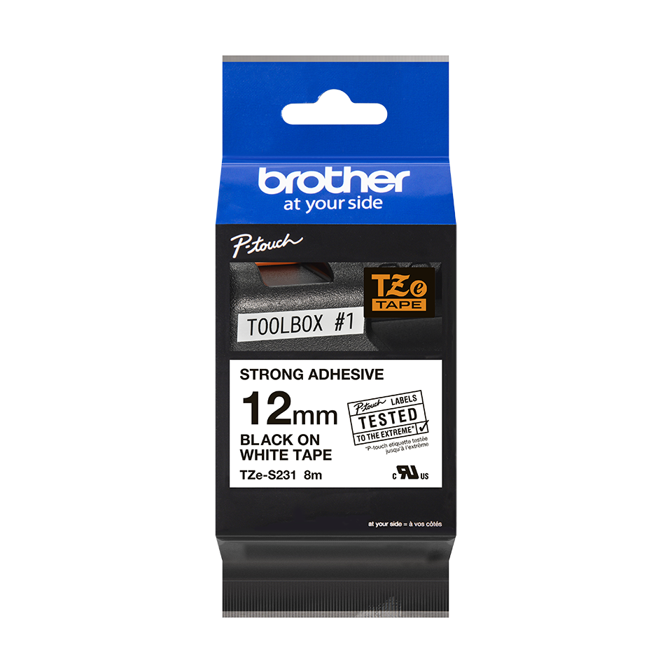 Brother TZe-S231 schwarz auf weiß 12 mm