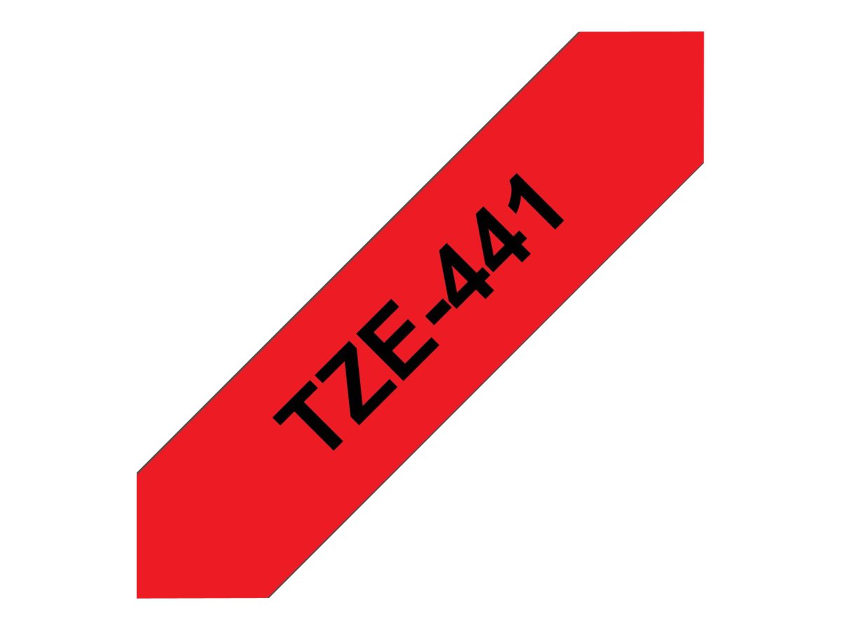 Brother TZe-441 18mm Schwarz auf Rot