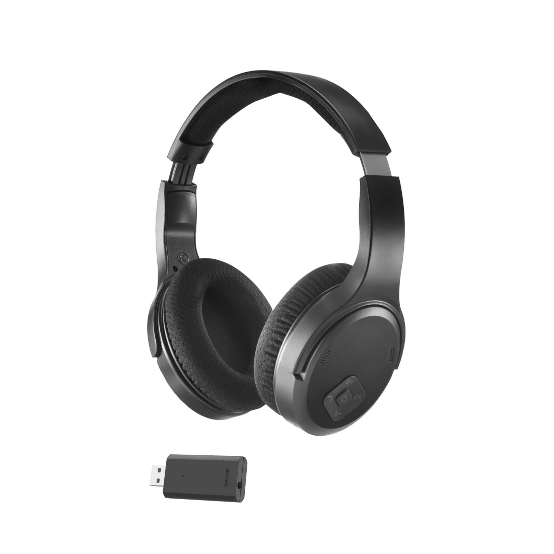 Hama Fernseh-Kopfhörer Over-Ear Dongle+ Bluetooth Lautstärkeregler Schwarz