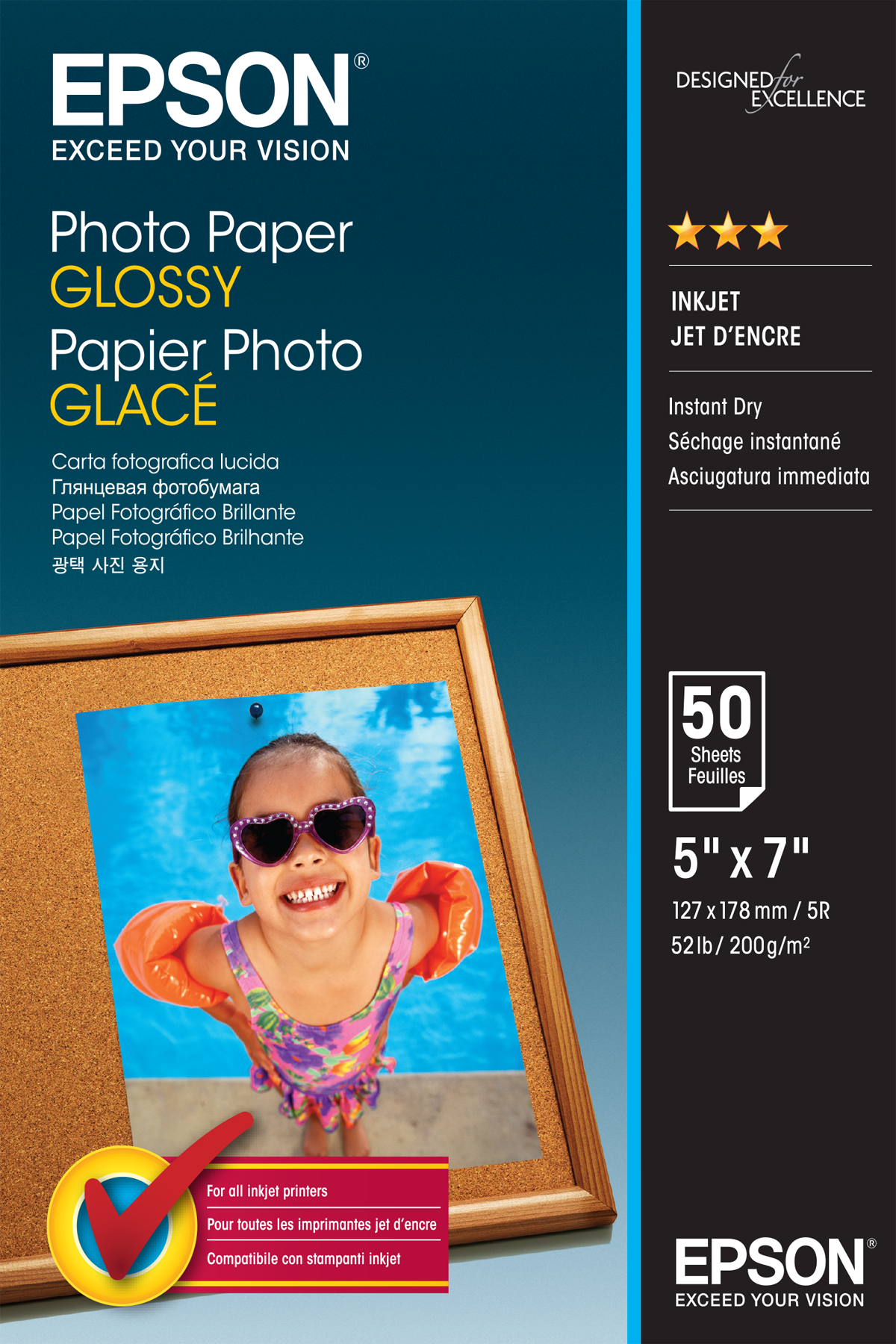 EPSON Fotopapier S042545 13,0 x 18,0 cm glaenzend 200 gqm 50 Blatt