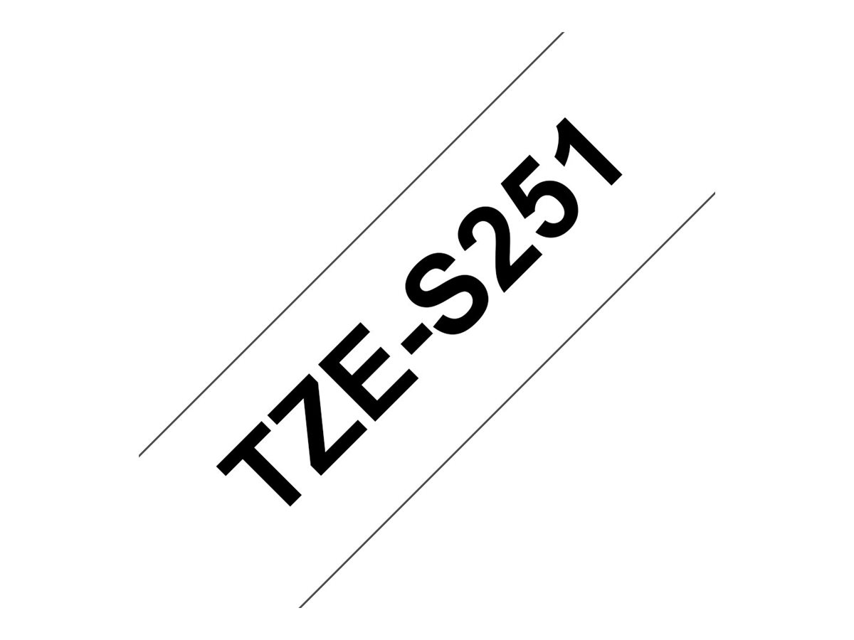 Brother TZe-S251 Schwarz auf Weiß extra starker Klebstoff