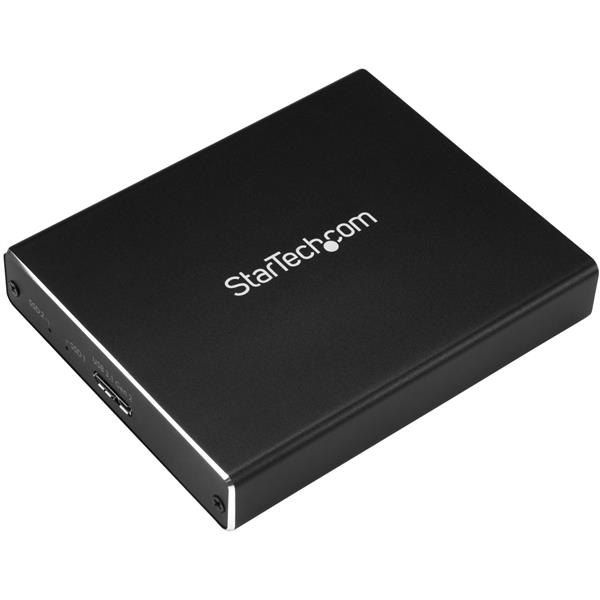 STARTECHCOM SSD Festplattengehäuse für zwei M2 Festplatten USB 31 Type C NGFF USB C Kabel USB 31 Case zu 2x M2 Adapter