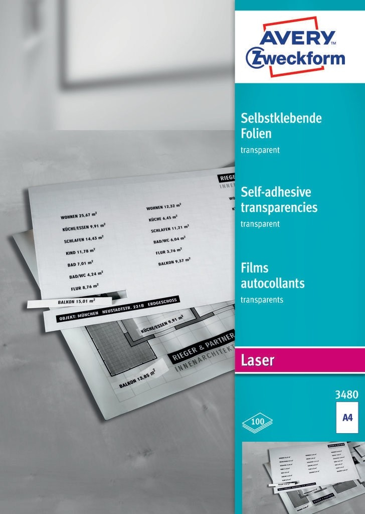 Avery Zweckform Laserfolien 3480 matt A4