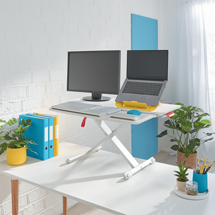 Leitz Ergo Cosy Schreibtischaufsatz mit Ablage Grau