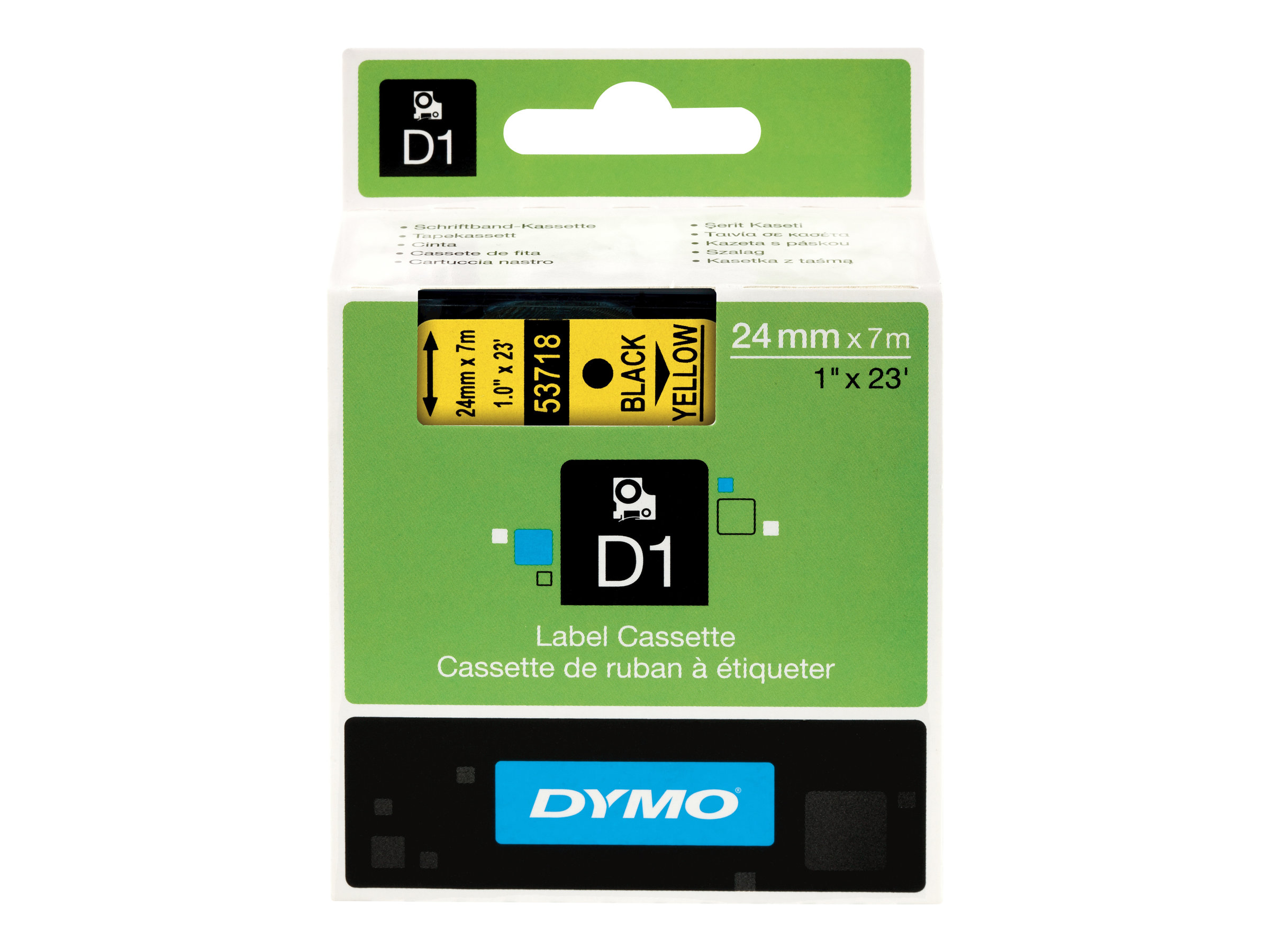 Dymo D1 24mm Schwarz auf Gelb Selbstklebend