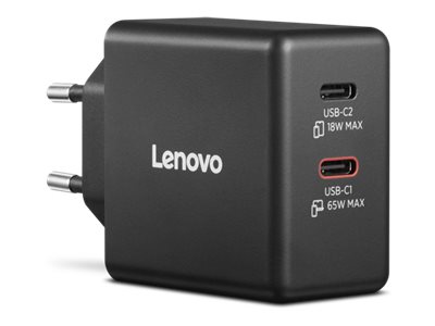 N Lenovo Dual USBC 65W GaN Charger Black EU