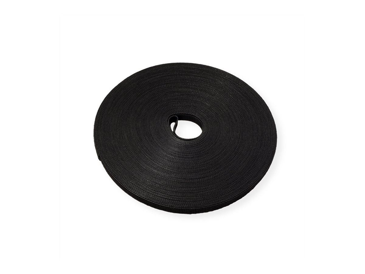 VALUE Klettband 10mm schwarz 25m