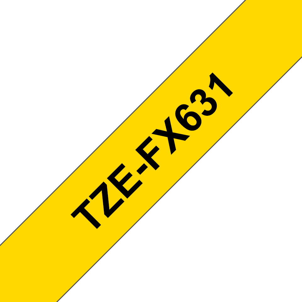 Brother TZe-FX631 Schwarz auf Gelb