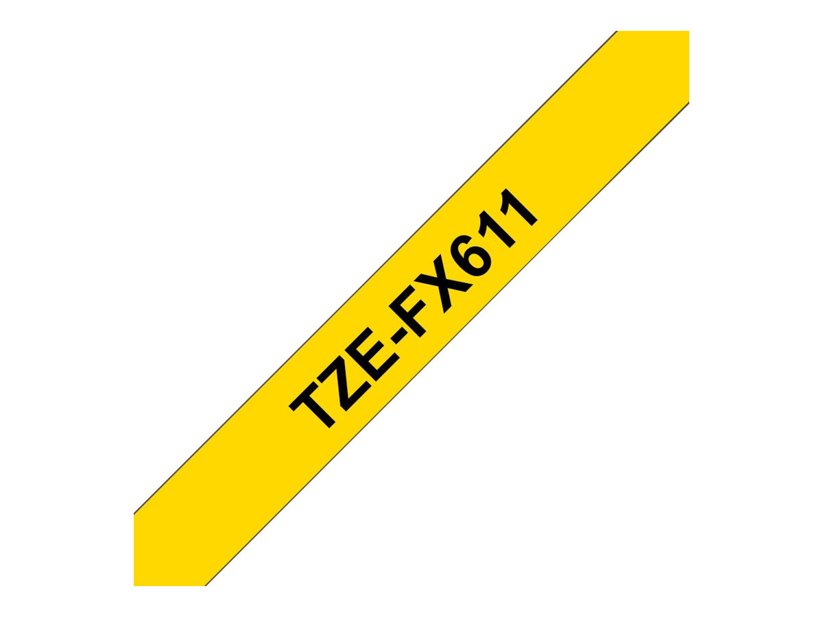 Brother TZe-FX611 schwarz auf gelb 6 mm