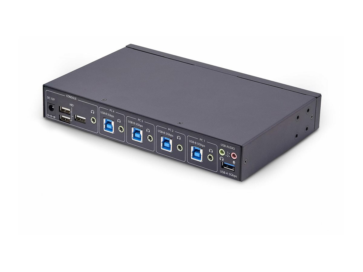 STARTECHCOM 4Port KM Switch mit MausRoaming USB 30 Umschalter Tastatur und Maus Switch 3,5mmUSB Audio TAA Konform