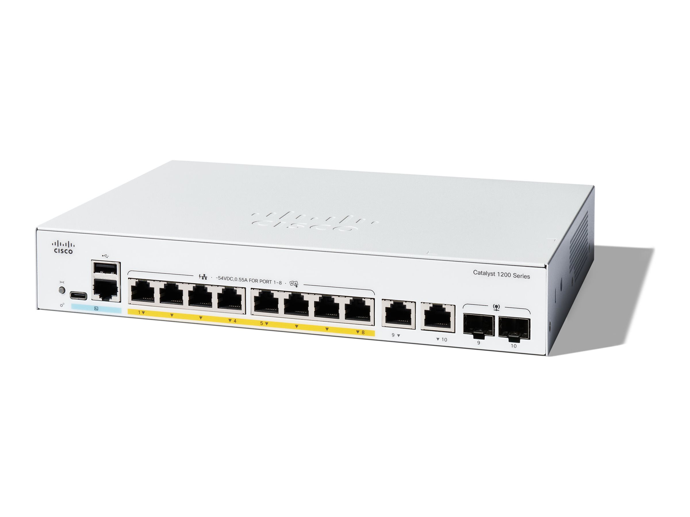 CISCO Catalyst 1200 8Port Switch PoE with 120W power budget 2 x 1G SFP Uplinks