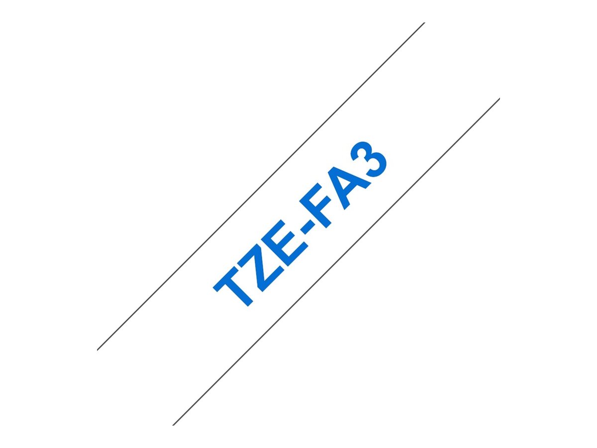 Brother TZe-FA3 Gewebe Klebstoff Blau auf Weiß