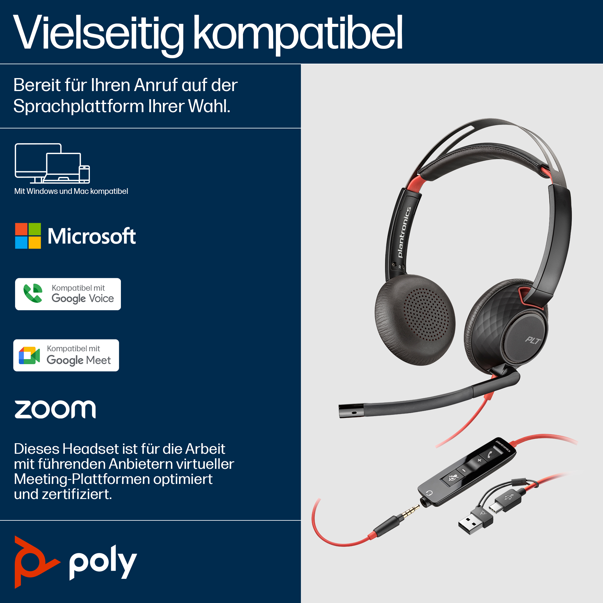 Poly Blackwire 5220 Stereo USB-C/A 3,5 mm