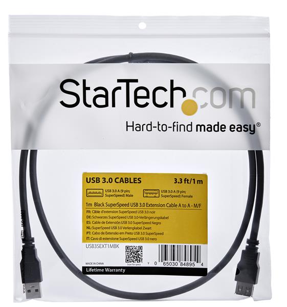 StarTech.com USB 3.0 Verlängerungskabel 1m