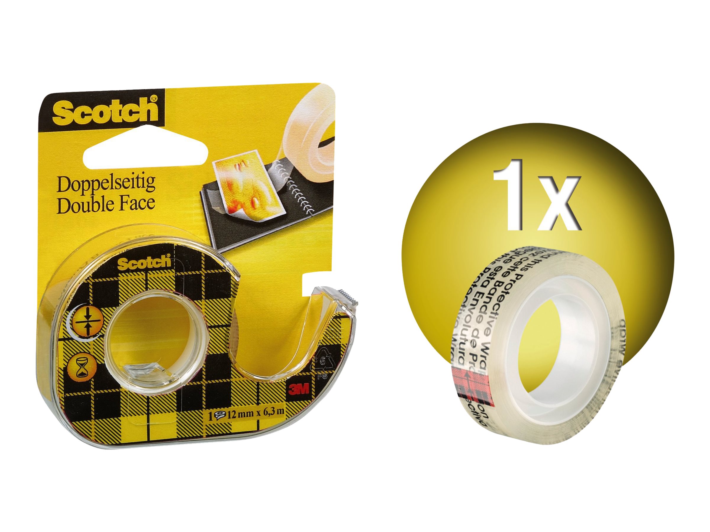 3M Scotch Klebefilmabroller Permanent Double-Sided gelb