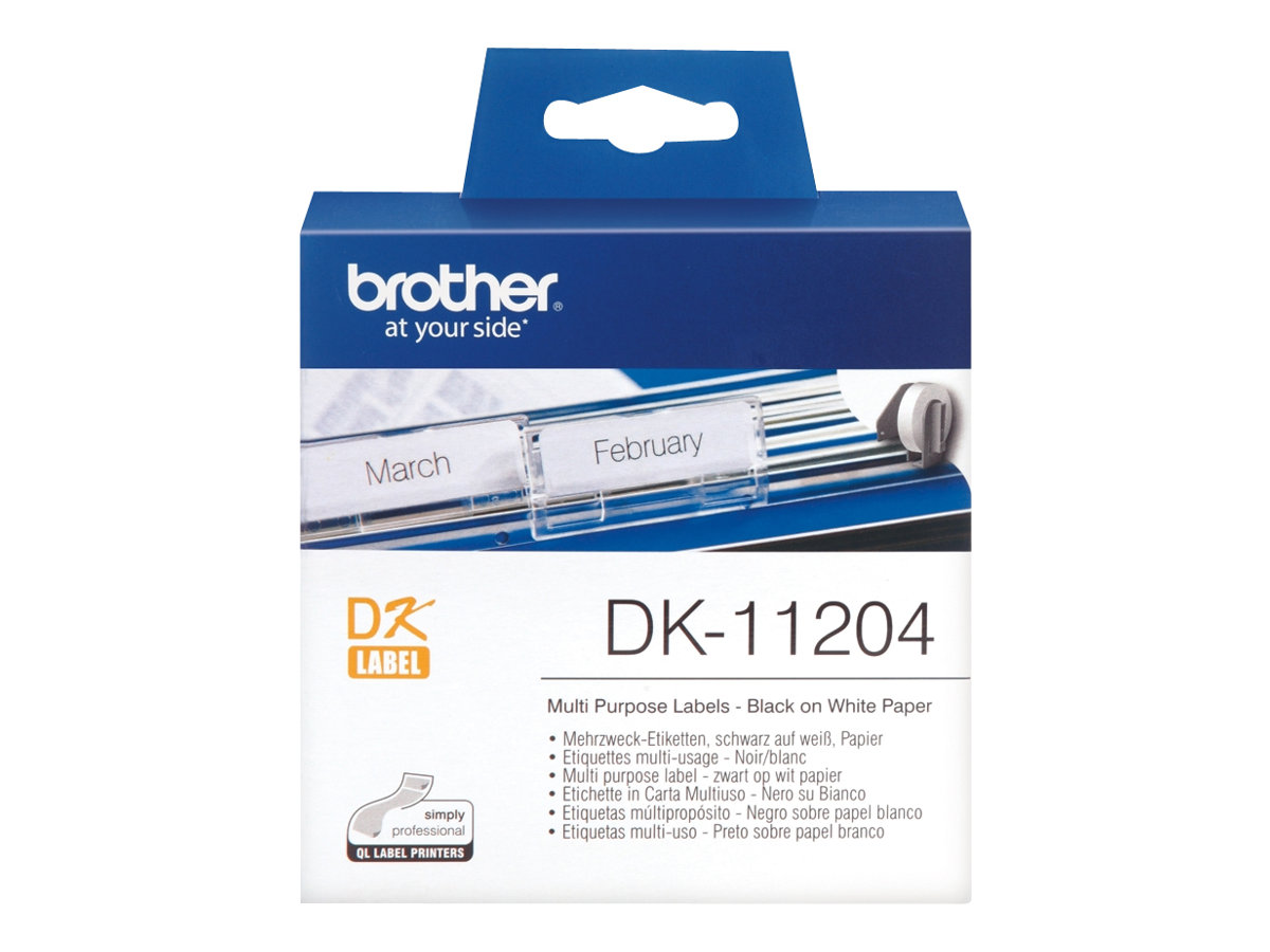 Brother DK-11204 Mehrzwecketiketten Schwarz-Weiß 17x54mm