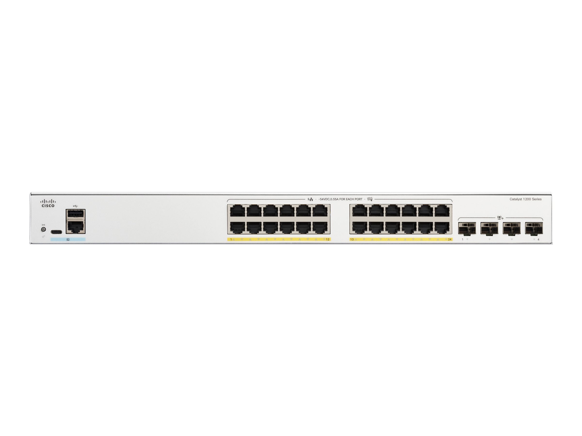 CISCO Catalyst 1200 24Port Switch PoE with 195W power budget 4 x 10G SFP Uplinks