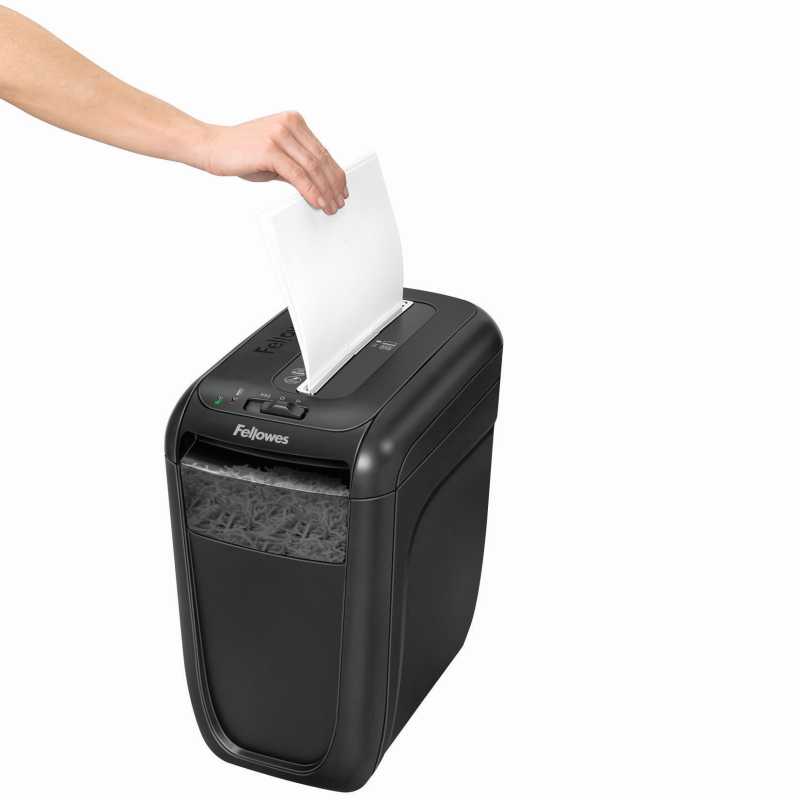 Fellowes Powershred 60Cs Aktenvernichter mit Partikelschnitt P-4, 4 x 40 mm, bis 10 Blatt, schwarz