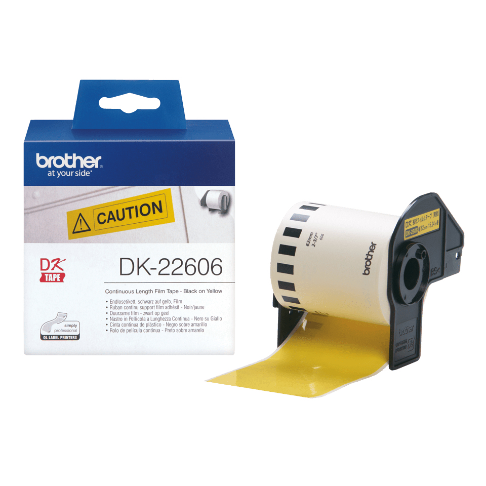 Brother DK-22606 Etikettenfolie Gelb 62mm x 15,2m