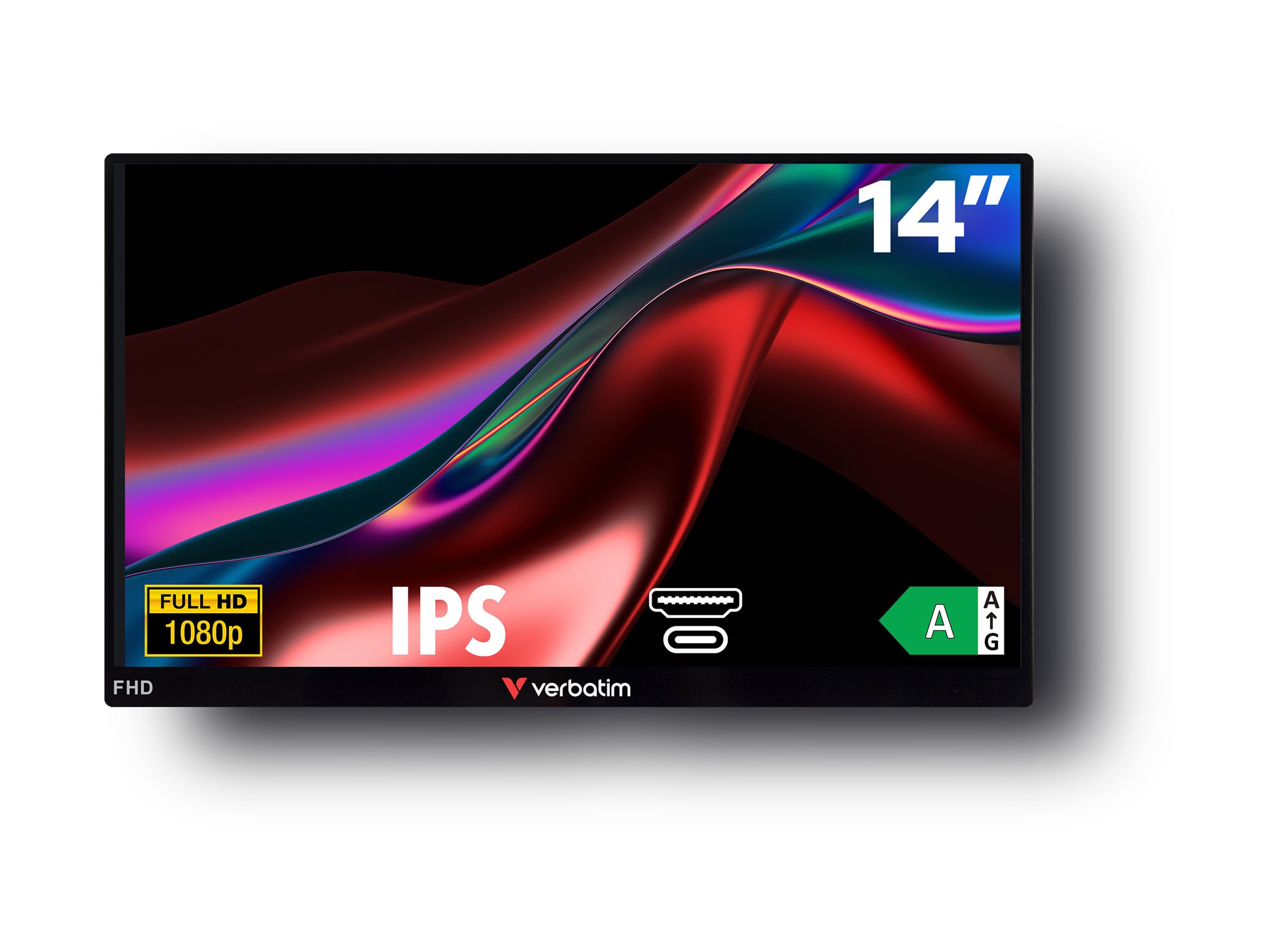 Verbatim PM-14 Tragbarer LED-Monitor 14 Zoll Full HD