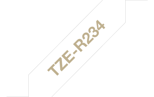 Brother TZe-R234 Schriftband 12mm Gold auf Weiß