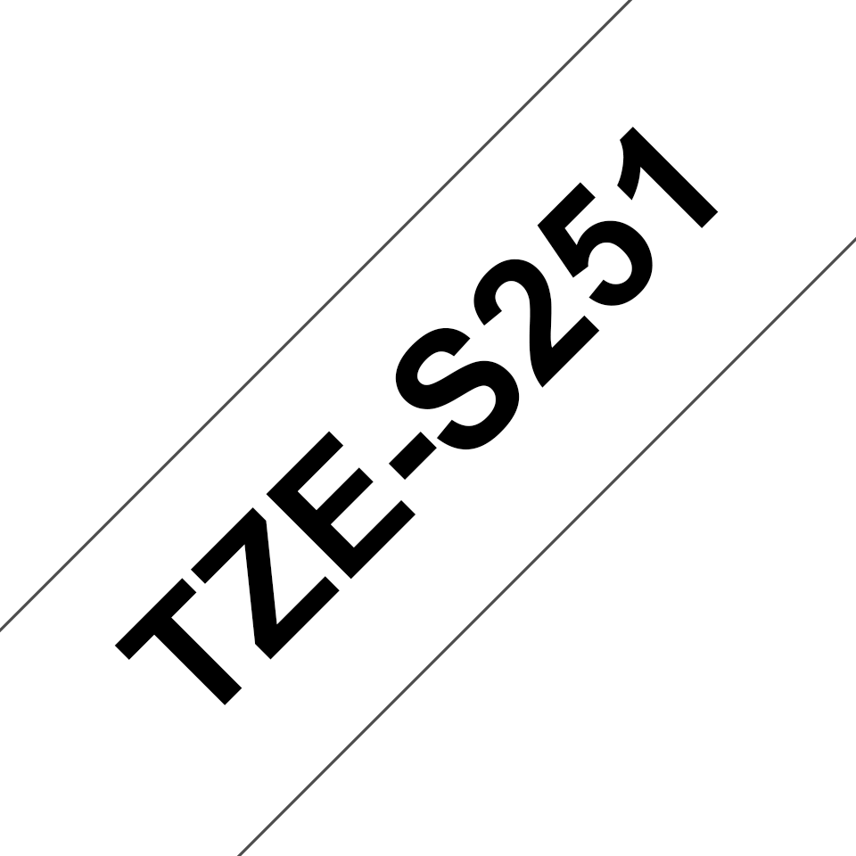 Brother TZe-S251 Schwarz auf Weiß extra starker Klebstoff