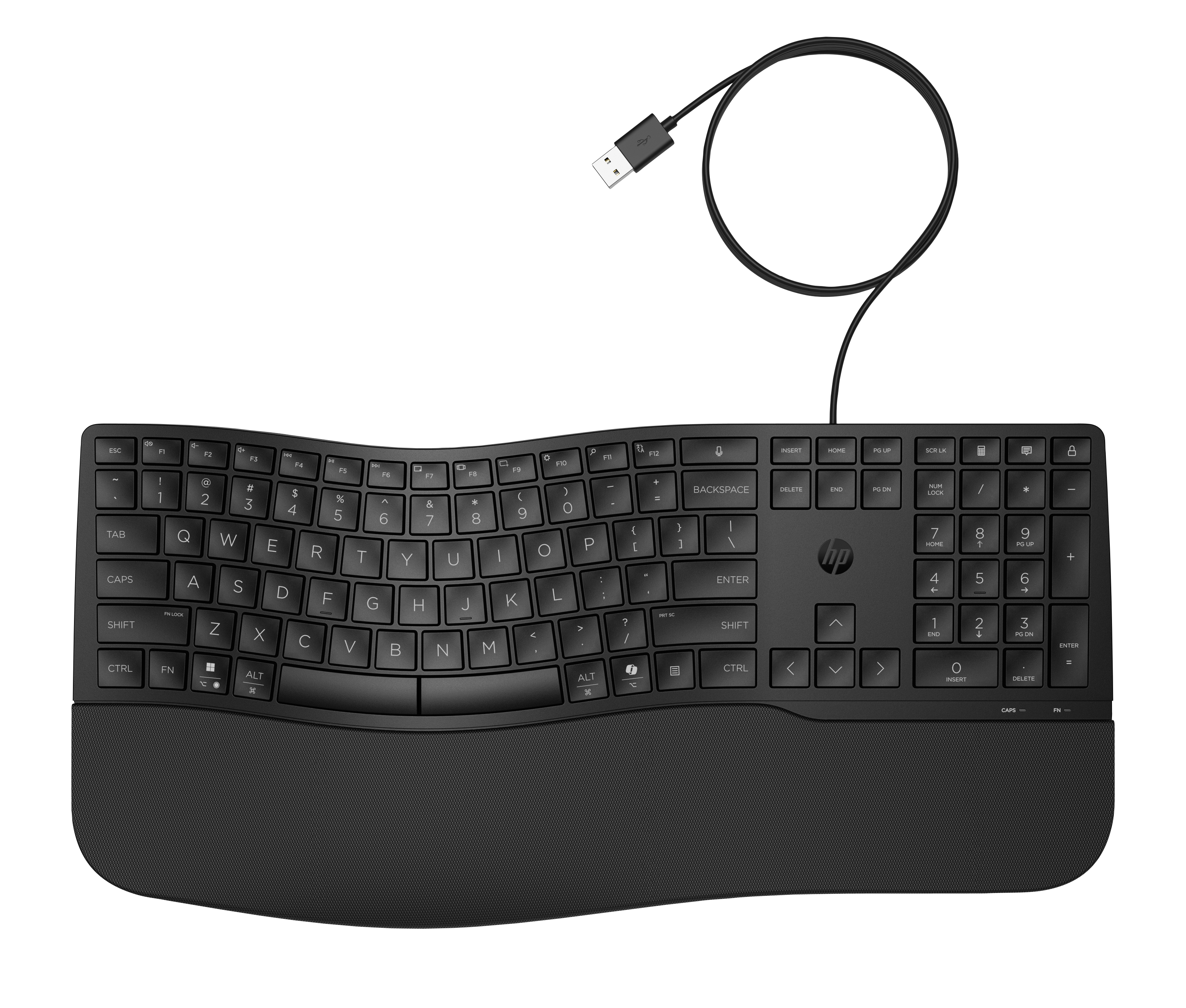 HP 485 Comfort Wired Keyboard mehrere Geräte 23 programmierbare Tasten 3-Zonen-Layout