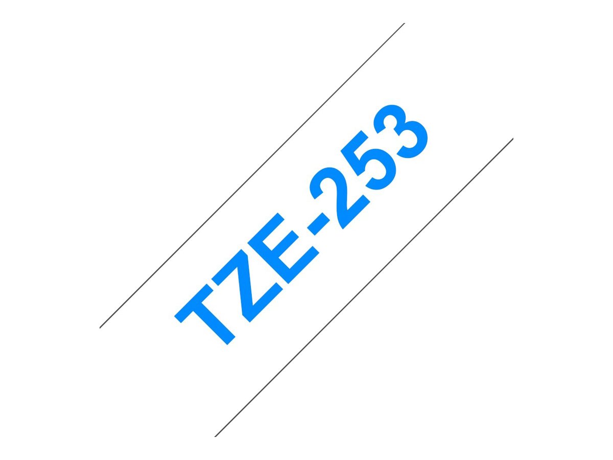 Brother TZe-253 Blau auf Weiß 24mm