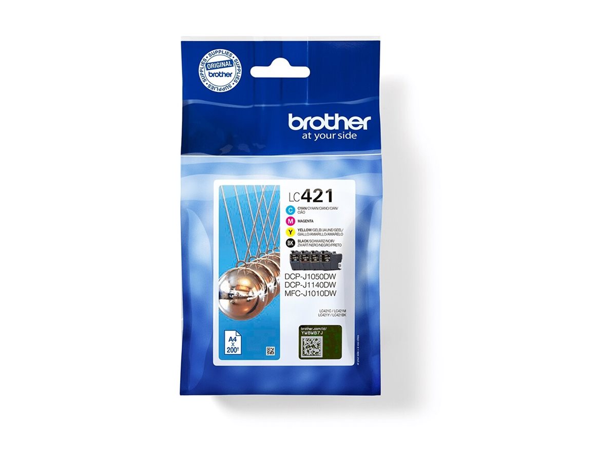 Brother LC421 Tintenpatrone Schwarz Gelb Cyan Magenta