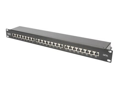 DIGITUS Patchpanel 1HE 24Port Cat6a geschirmt schwarz