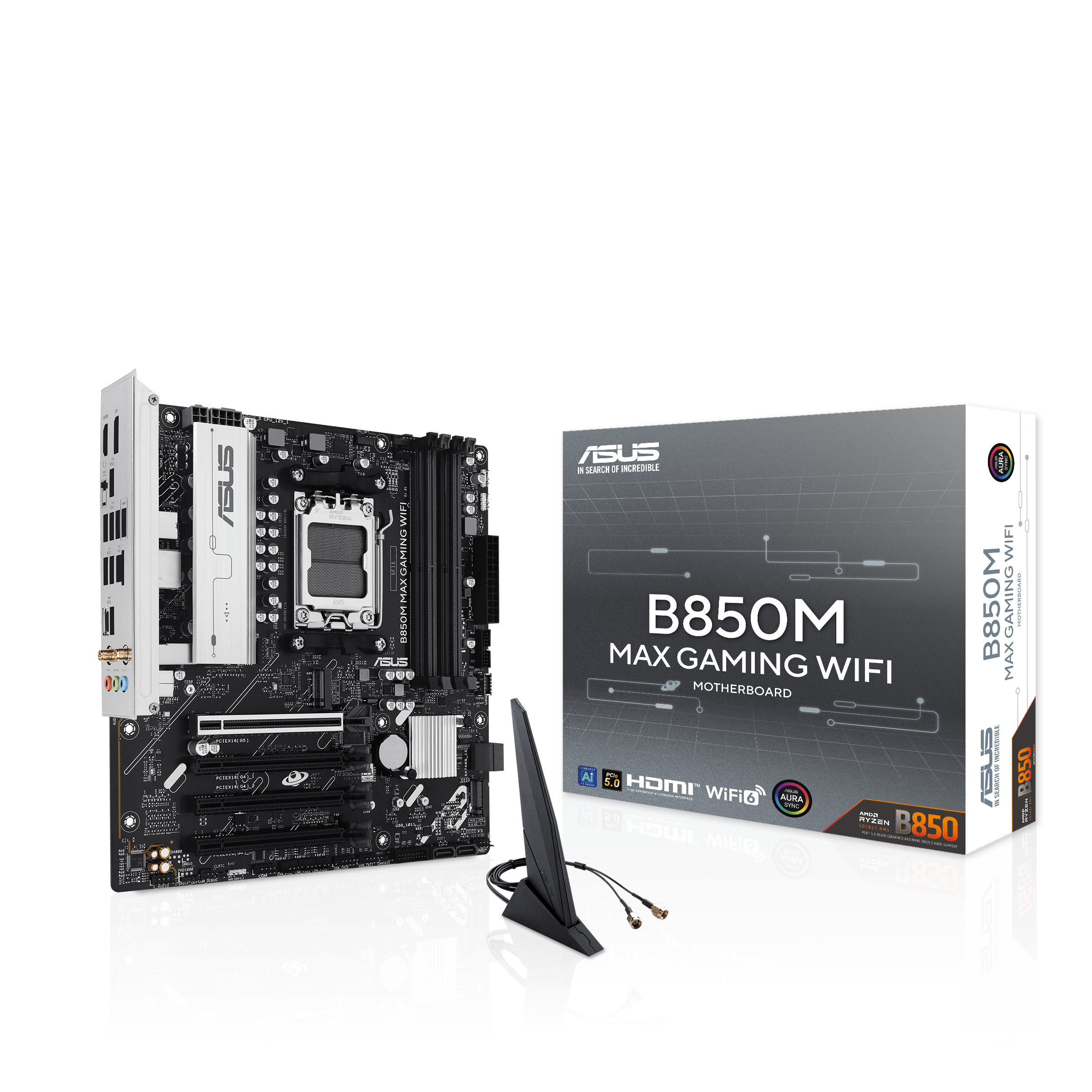 ASUS B850M MAX GAMING WIFI micro ATX Socket AM5 Wi‑Fi 6