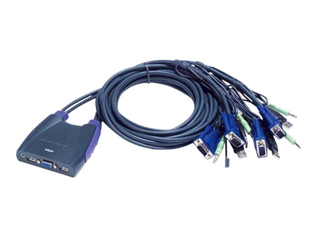 ATEN Petite CS64US KVM-Audio-USB-Switch 4 Anschlüsse
