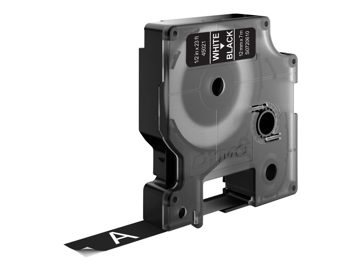 Dymo D1 12mm x 7m Weiß auf Schwarz